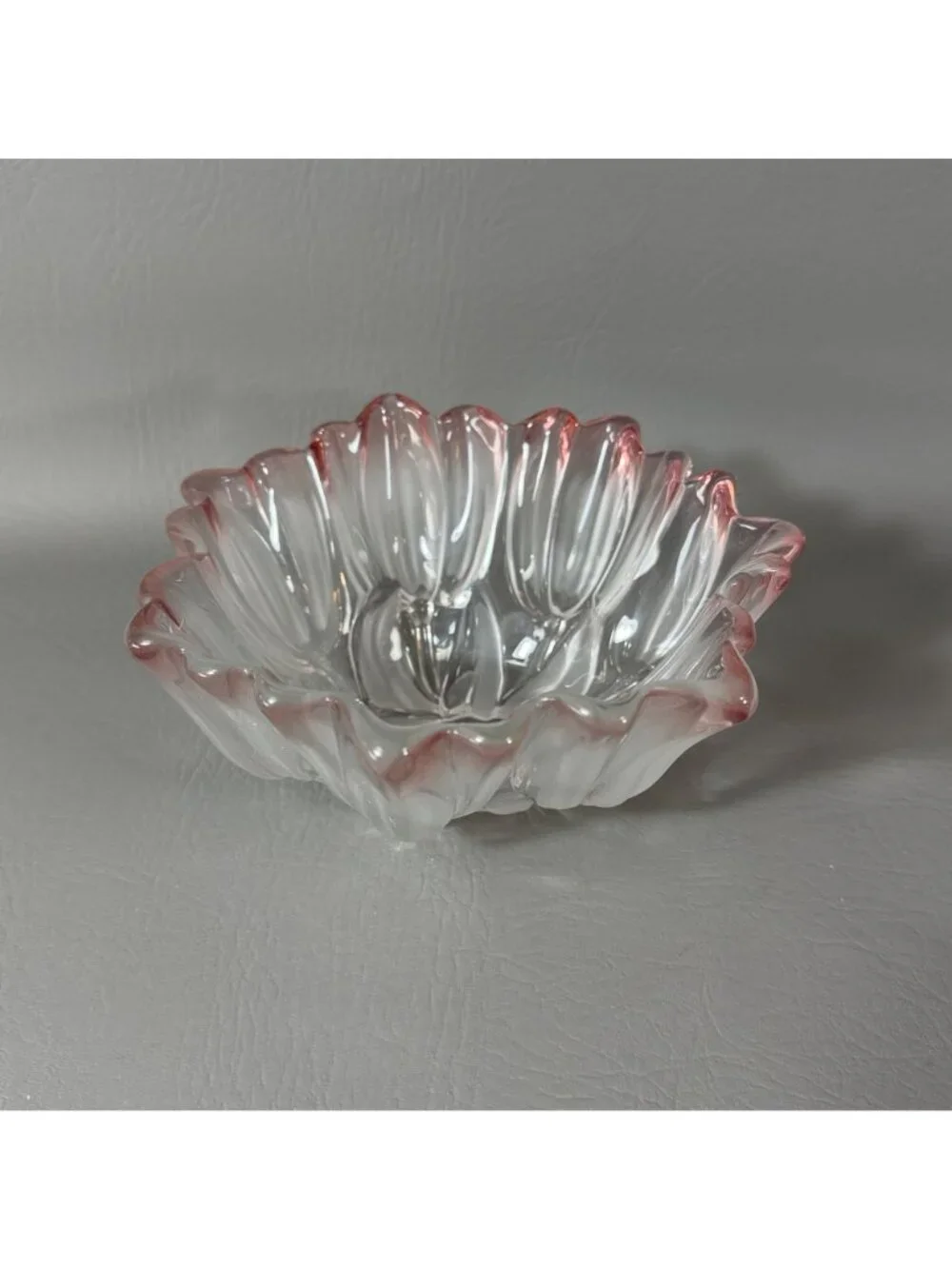Vintage Arcoroc France Pink Tulip Glass Bowl 7.5